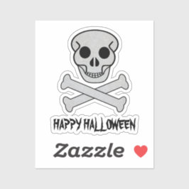 ハロウィーンスカルとボーンズカスタムカットビニールシール シール