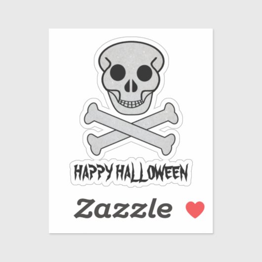 ハロウィーンスカルとボーンズカスタムカットビニールシール シール (シート)