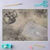 ハロウィーンスカルとムーンパターンスタンプEphemera 薄葉紙 (クラフト)