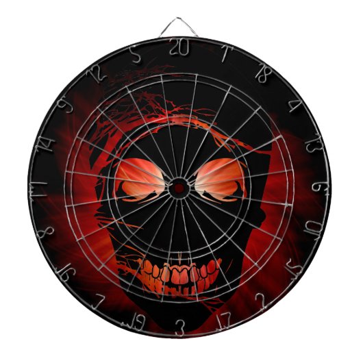 ハロウィーンスカルと魔法火災灯 ダーツボード (正面)