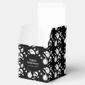 ハロウィーンスカルの柄のトリックまたはお菓子を扱う フェイバーボックス (オープン)