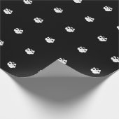 ハロウィーンスカルの白黒パターン ラッピングペーパー (角)