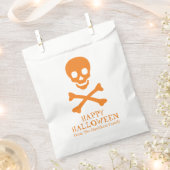 ハロウィーンスカルオレンジ白カスタム フェイバーバッグ (クリップ留めされた状態)