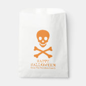 ハロウィーンスカルオレンジ白カスタム フェイバーバッグ (正面)