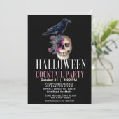 ハロウィーンスカルクロウカクテルアダルトパーティー 招待状 (スタンド正面)