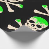 ハロウィーンスカルクロスボーン粘液骨格 ラッピングペーパー (角)