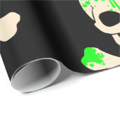 ハロウィーンスカルクロスボーン粘液骨格 ラッピングペーパー (ロールコーナー)