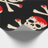 ハロウィーンスカルクロスボーン血骨格 ラッピングペーパー (角)