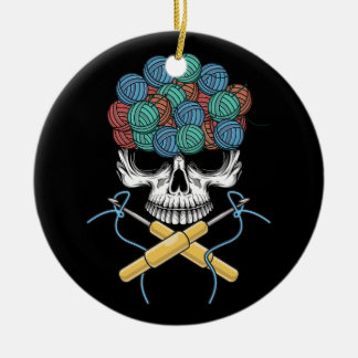 ハロウィーンスカルクロチェットラバーヤーンおもしろいスケルトン セラミックオーナメント