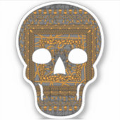 ハロウィーンスカルコンターステッカー シール (正面)