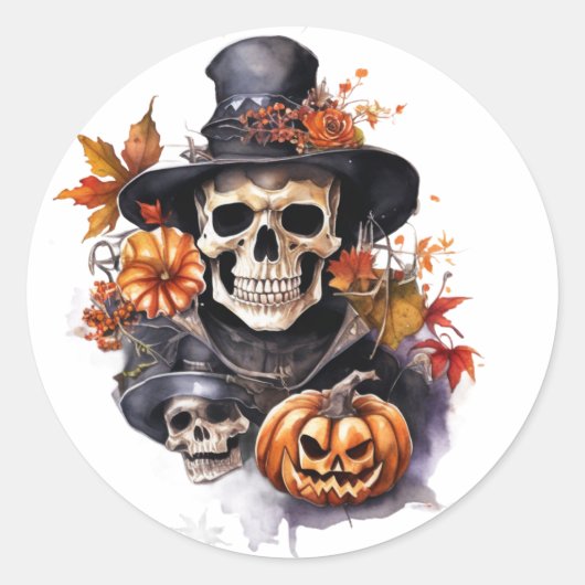 ハロウィーンスカルシール ラウンドシール (正面)