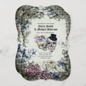 ハロウィーンスカルトレンディーパーティー招待状水彩 招待状 (正面/裏面)