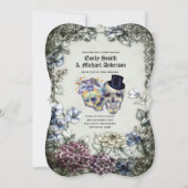 ハロウィーンスカルトレンディーパーティー招待状水彩 招待状 (正面)