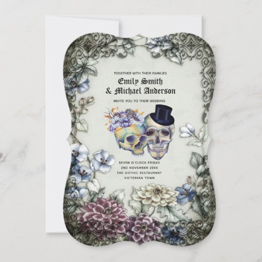 ハロウィーンスカルトレンディーパーティー招待状水彩 招待状 (正面)