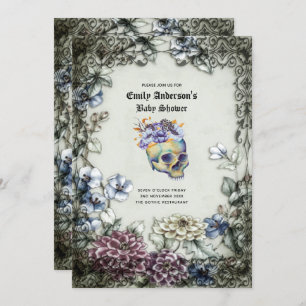 ハロウィーンスカルトレンディーパーティー招待状水彩 招待状