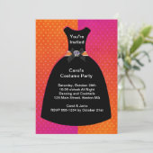 ハロウィーンスカルドレス招待状テンプレート 招待状 (スタンド正面)