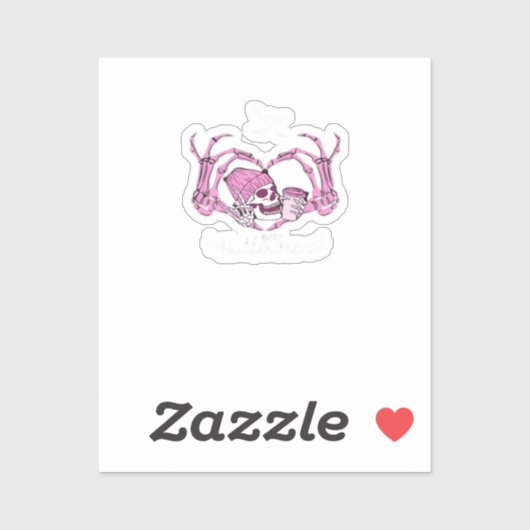 ハロウィーンスカルハートハンズスケルトンビーニーデザイン シール (シート)