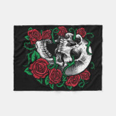 ハロウィーンスカルバラスケルトンギフトアイディア フリースブランケット (正面(横))