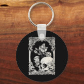 ハロウィーンスカルパステルゴシックフラワーゴシックフローラC キーホルダー (正面)