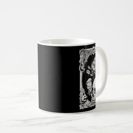 ハロウィーンスカルパステルゴシックフラワーゴシックフローラC コーヒーマグカップ (正面右)