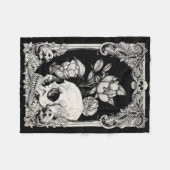 ハロウィーンスカルパステルゴシックフラワーゴシックフローラC フリースブランケット (正面(横))