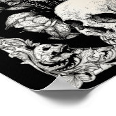 ハロウィーンスカルパステルゴシックフラワーゴシックフローラC ポスター (角)