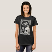 ハロウィーンスカルパステルゴシックフラワーゴシックフローラC Tシャツ (正面フル)