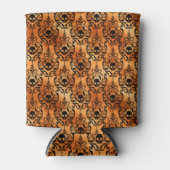 ハロウィーンスカルパターンブラック銅 缶クーラー (正面)