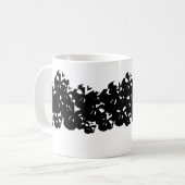 ハロウィーンスカルパターン白黒 コーヒーマグカップ (正面左)