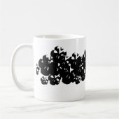 ハロウィーンスカルパターン白黒 コーヒーマグカップ (左)