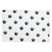 ハロウィーンスカルパターン白黒 枕カバー (裏面-左)