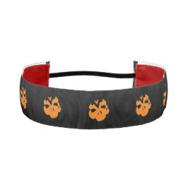 ハロウィーンスカルパターン黒オレンジ アスレチックヘッドバンド
