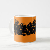 ハロウィーンスカルパターン黒オレンジ コーヒーマグカップ (正面左)