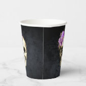 ハロウィーンスカルパープルバラ 紙コップ (右)