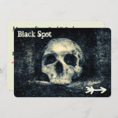 ハロウィーンスカルブラックスポットパイレーツパーティー 招待状 (正面/裏面)