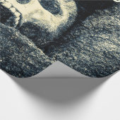 ハロウィーンスカルブラックスポット ラッピングペーパー (角)