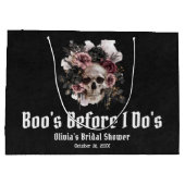 ハロウィーンスカルブーのブライダルシャワー ラージペーパーバッグ (裏面)