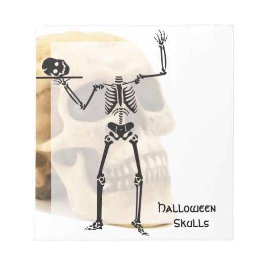 ハロウィーンスカルボーンスケルトン ノートパッド (正面)