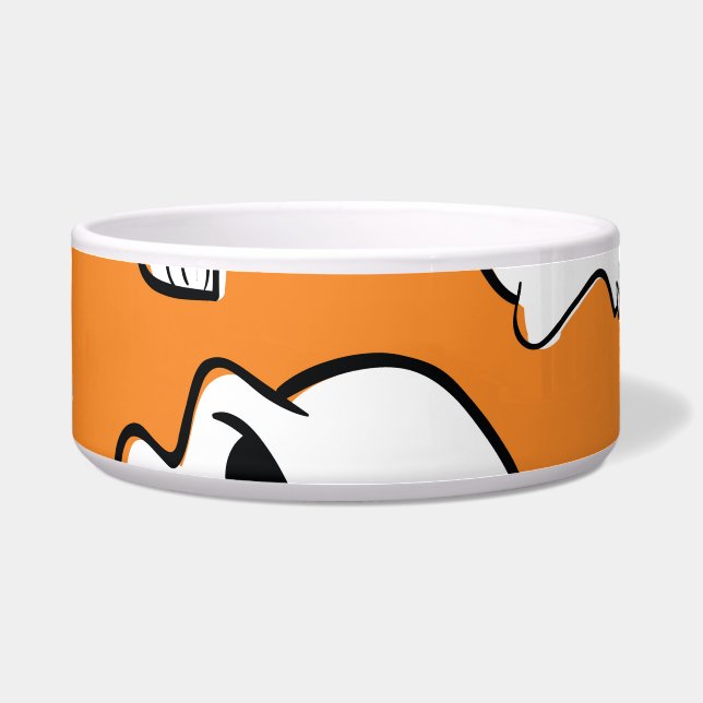 ハロウィーンスカルボーンズドゥードルパターン ボウル (正面)