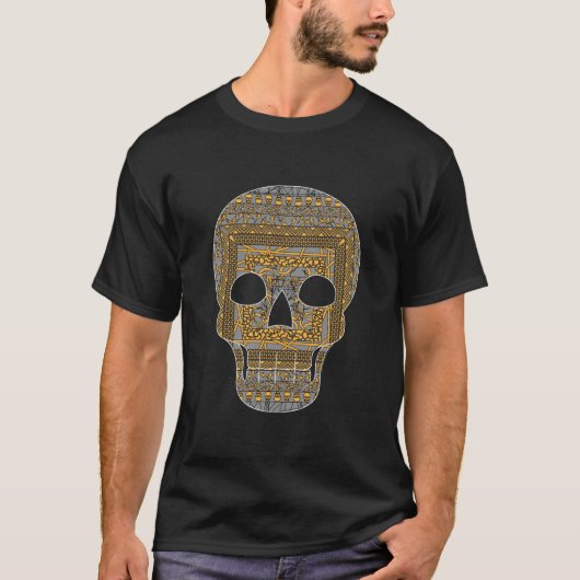 ハロウィーンスカルメンズダークシャツ Tシャツ (正面)