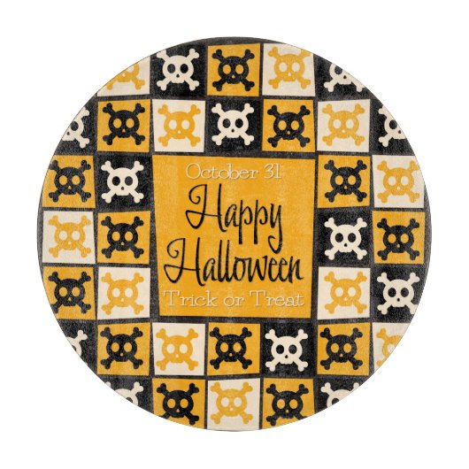 ハロウィーンスカルモザイク カッティングボード (正面)