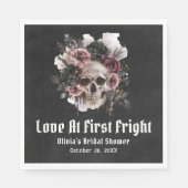 ハロウィーンスカルラブアットファーストブライダルシャワー スタンダードランチョンナプキン (正面)