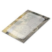 ハロウィーンスカルヴィンテージ時計とグリーンパンプキン ノートパッド (アングル)