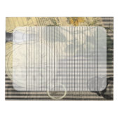 ハロウィーンスカルヴィンテージ時計とグリーンパンプキン ノートパッド (正面)