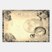 ハロウィーンスカル不気味な解剖学フローラヴィンテージ ラッピングペーパーシート (正面2)