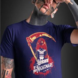 ハロウィーンスカル不気味ホラーグラフィックTシャツ Tシャツ