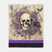 ハロウィーンスカル名 フリースブランケット (正面)