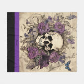 ハロウィーンスカル名 フリースブランケット (正面(横))