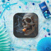 ハロウィーンスカル噛みキャンディーコーン ペーパープレート (パーティー)