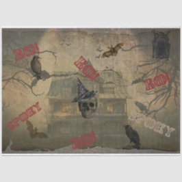 ハロウィーンスカル幽霊のよく出るハウスホラー 薄葉紙